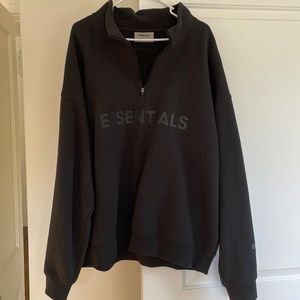 Fear of God Essentials Half Zip Pullover Sweater Dark Slate/Black